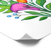 カラーリリーの花の色鉛筆画 ポスター (角)