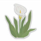 カラーリリーの花ステッカー シール (正面)