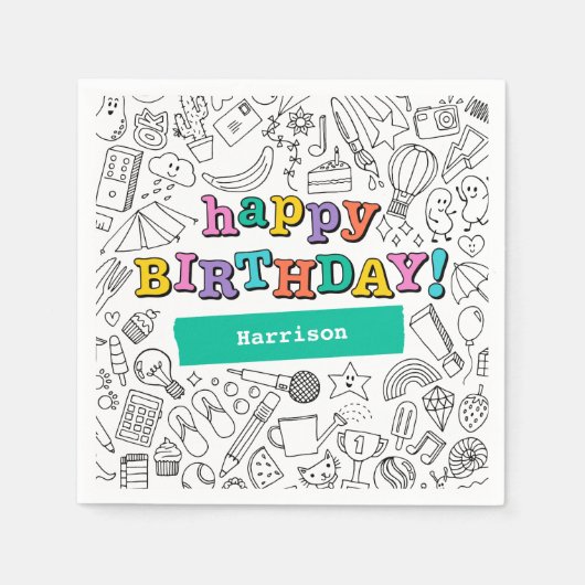 カラーリンクールグカスタマイズ可能ナプキン スタンダードカクテルナプキン (正面)