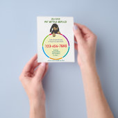 カラーリングや輪ペットシッターのプロモーションフライヤー チラシ (手)