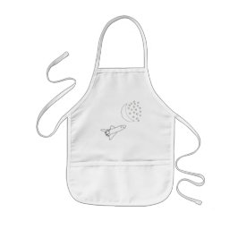 カラーリングアウトラインスターズムーン宇宙シャトルエプロン 子供用エプロン