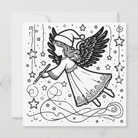 カラーリングアートクリスマスエンゼル シーズンカード (正面)