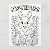 カラーリングイースターハガキ子供へー – おもしろい&大人！ シーズンポストカード (正面)