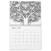 カラーリングカレンダーの色あなたの年の木 カレンダー (2月 2026)