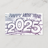 カラーリングカードハッピーニューイヤー2025 DIY 名刺 (裏面)