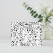 カラーリングクリスマストインデナーズマンダラ抽象芸術 ポストカード (スタンド正面)