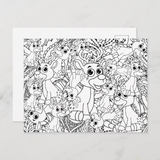 カラーリングクリスマストインデナーズマンダラ抽象芸術 ポストカード (正面/裏面)