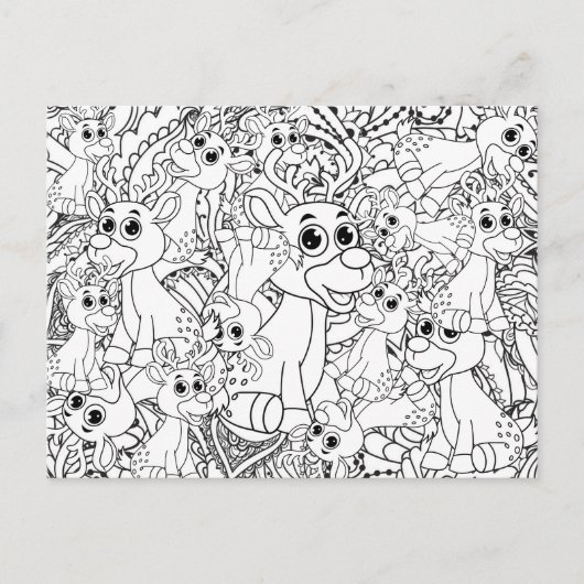 カラーリングクリスマストインデナーズマンダラ抽象芸術 ポストカード (正面)