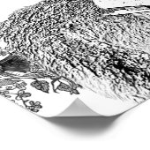 カラーリンググレースケールリトルレッドライディングフードアート ポスター (角)