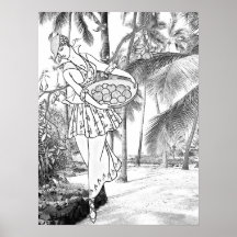 カラーリンググレースケールヴィンテージ女性自然ツリー