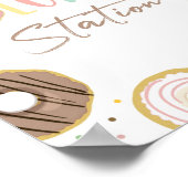 カラーリングステーションドーナッツピンクガール誕生日サイン ポスター (角)