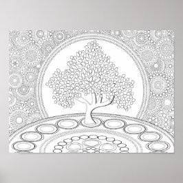 カラーリングツリーオブライフポスター ポスター