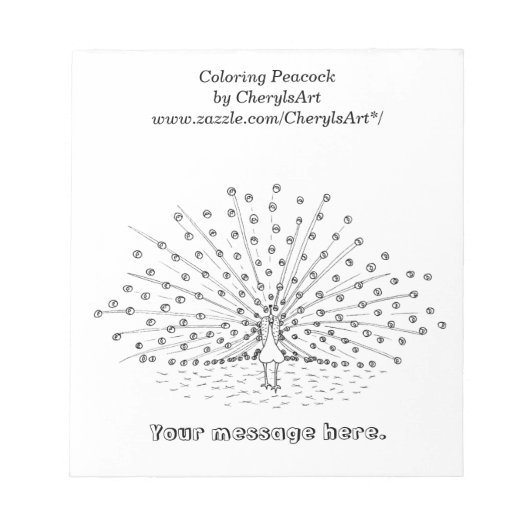 カラーリングピーコックスケッチノートパッド ノートパッド (正面)