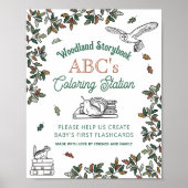 カラーリングフラッシュカード活動ベビーシャワーサイン ポスター (正面)