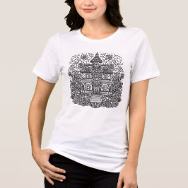 カラーリングブックの幽霊屋敷の曼荼羅 トライブレンドTシャツ