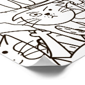 カラーリングページキャッツニャースクラップブック紙 ポスター (角)