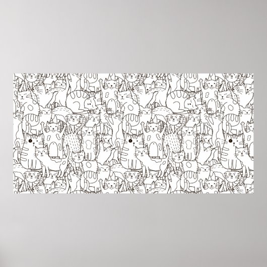 カラーリングページキャッツニャースクラップブック紙 ポスター (正面)