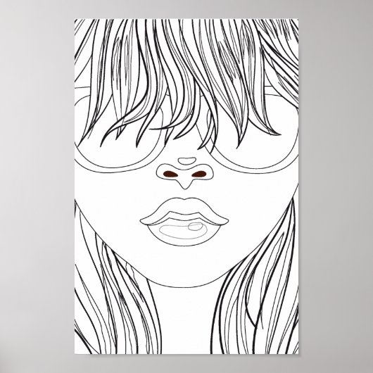 カラーリングページビーチガール ポスター (正面)