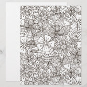 カラーリングページブーケオブフラワースクラップブック紙 (正面/裏面)