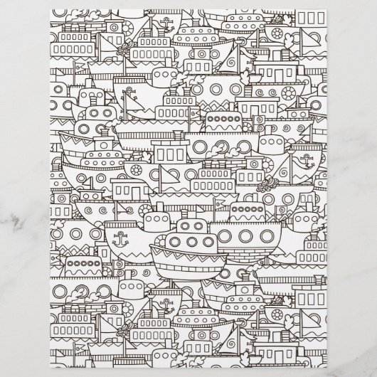 カラーリングページ忙しボーヤードスクラップブック紙 (正面)