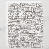 カラーリングページ忙しボーヤードスクラップブック紙 (正面/裏面)