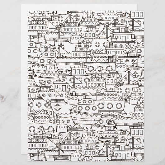 カラーリングページ忙しボーヤードスクラップブック紙 (正面/裏面)