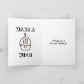 カラーリングページ誕生日 |アフリカ系アメリカ人漫画 カード (内部)