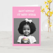 カラーリングページ |カップケーキの小さな女の子 カード (黄色い花)