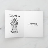 カラーリングページ |女パーソナライズされたの子の誕生日 カード (内部)