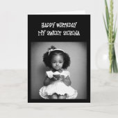 カラーリングページ |色の小さな女の子誕生日 カード (正面)