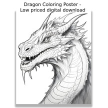 カラーリングページ – Dragon, Color Your Own