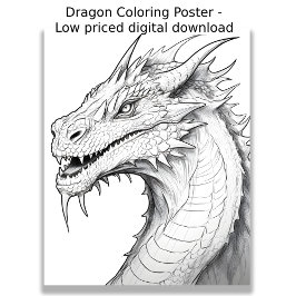 カラーリングページ – Dragon, Color Your Own ポスター