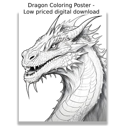カラーリングページ – Dragon, Color Your Own ポスター