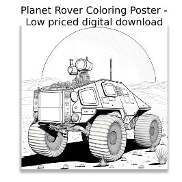 カラーリングページ – Planet Rover, Color Your Own ポスター