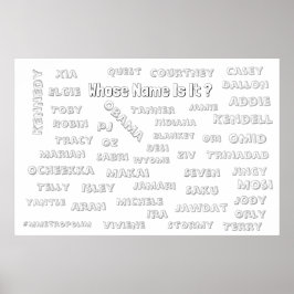 カラーリングポスター36x24ユニセックスと名前 ポスター