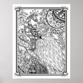 カラーリングポスター「ミセス威厳のあるディーの孔雀」 ポスター (正面)