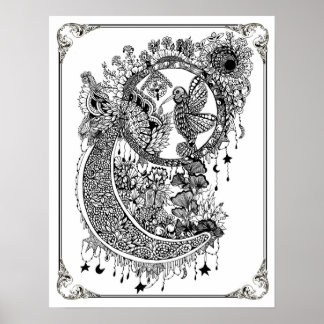 カラーリングポスター「ミセス・ディーのハミングバード・ネクター」 ポスター