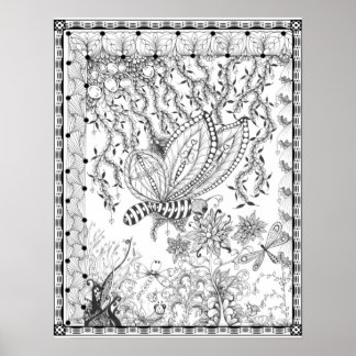 カラーリングポスター「ミセス・ディーの蝶キス」 ポスター