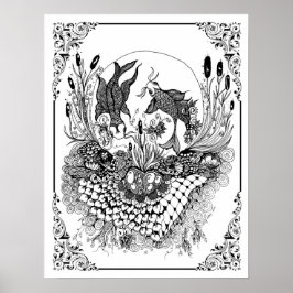 カラーリングポスター「ミセス・ディーの魚鉢」 ポスター