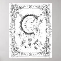 カラーリングポスター「MrsDee's Fly Me To The Moon Art」