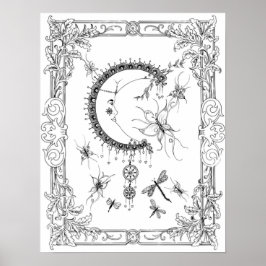 カラーリングポスター「MrsDee's Fly Me To The Moon Art」 ポスター