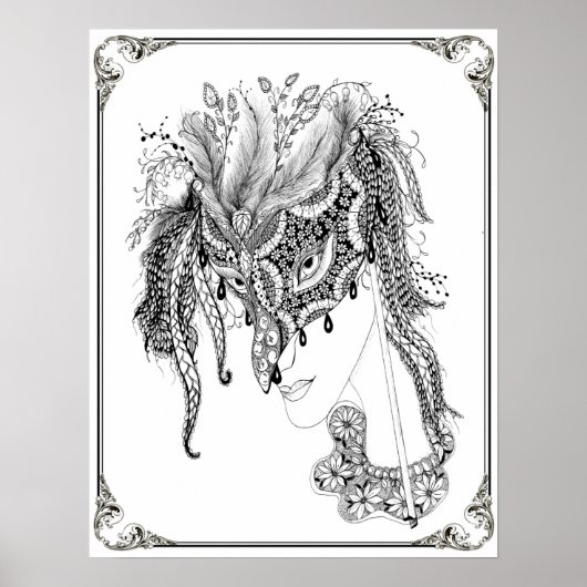 カラーリングポスター「MrsDee's Masquerade Art」 ポスター (正面)