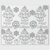 カラーリング子供へクリスマスツリー ラッピングペーパー (フラット)