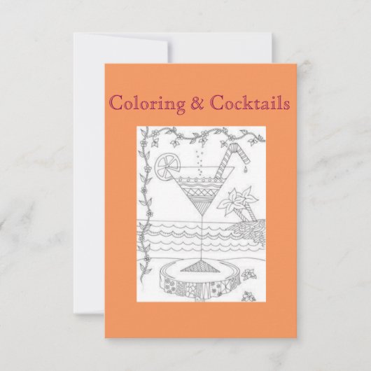 カラーリング&カクテルガールズナイトパーティの招待状 招待状 (正面)