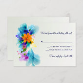 カラーレスポンスカードのスプラッシュ 出欠カード (正面/裏面)