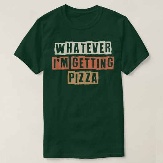 カラーレトロおもしろいピザを受け取るSar Tシャツ (デザイン正面)