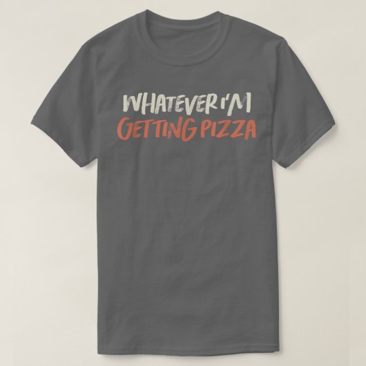 カラーレトロおもしろいピザを受け取るSar Tシャツ (デザイン正面)