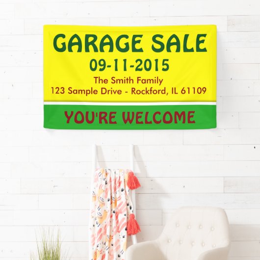 カラーレモンイエロー&ストライプアイディア+お客様 横断幕 (インサイチュ)