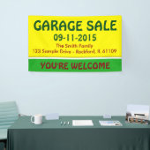 カラーレモンイエロー&ストライプアイディア+お客様 横断幕 (トレードショー)