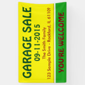 カラーレモンイエロー&ストライプアイディア+お客様 横断幕 (縦)